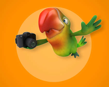 Cute and funny parrots. Funny and funny. Suitable for printing on clothes.の写真素材
