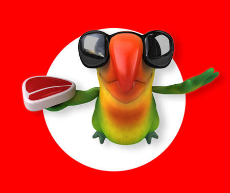 Cute and funny parrots. Funny and funny. Suitable for printing on clothes.の写真素材