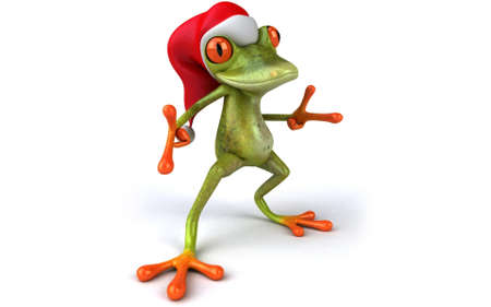 Cheerful frog. The drawing is suitable for a T-shirt.の写真素材