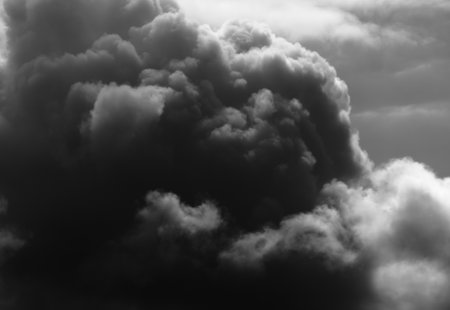 Black and white cloudsの写真素材