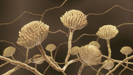 Mold fungi, Aspergillus accuarte 3d illustration