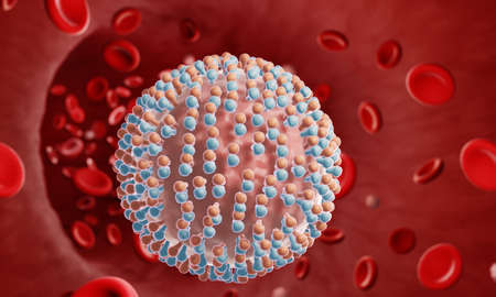 Viral blood infection, Viruses such as Hepatitis C virus commonly spread by blood contact and through blood transfusionsの写真素材