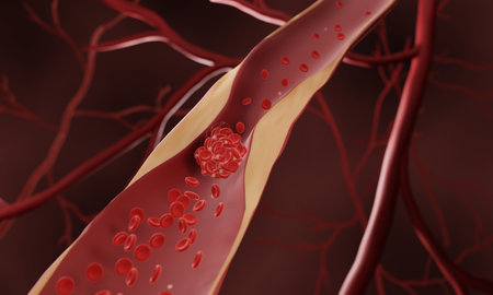 Blood clot, Blocked blood vessel in artherosclerosis (occlusion)の写真素材