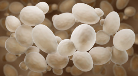 Saccharomyces cerevisiae also known as Baker's or Brewer's yeastの写真素材