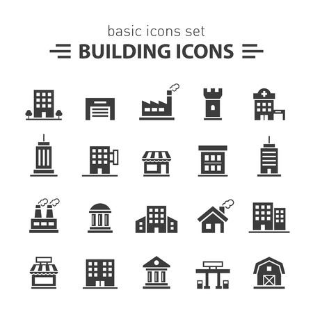Building icons set.のイラスト素材