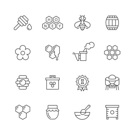 Honey icons set.のイラスト素材