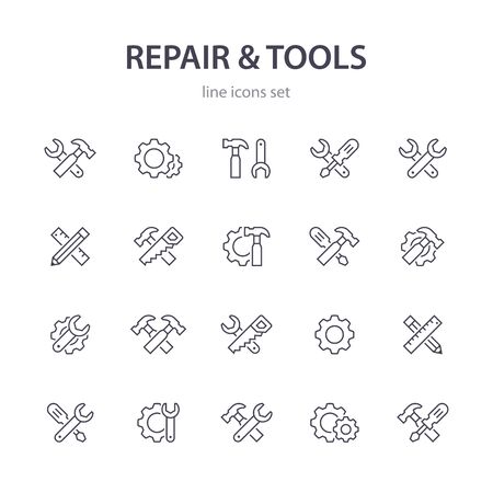Repair and tools icons.のイラスト素材