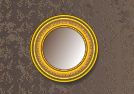 round vintage baguette frame on the wallpaperのイラスト素材
