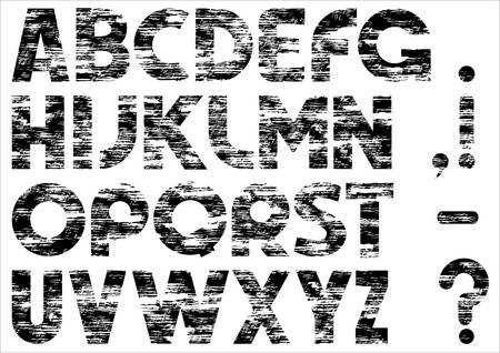 Grungy alphabet.のイラスト素材