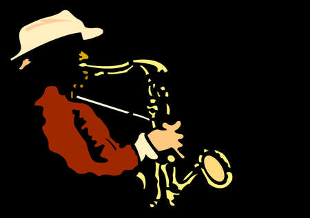 Saxsaphone playerのイラスト素材