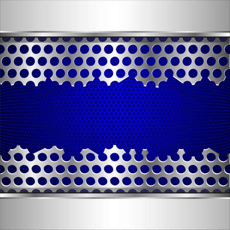 Vector background with damaged perforated metal plate のイラスト素材