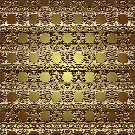 Golden seamless eastern ornament.のイラスト素材