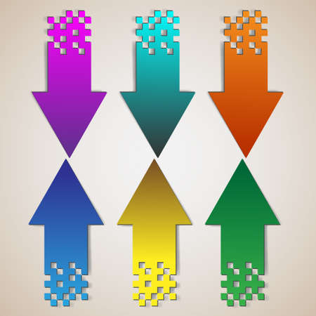 Set of arrows in different color variations.Vector eps10 のイラスト素材