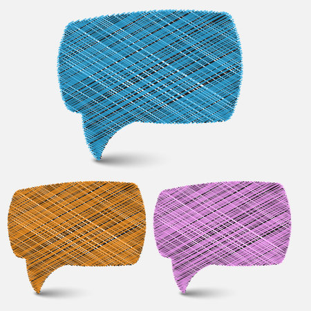 Hand draw speech bubbles. Vector background.Eps 10のイラスト素材