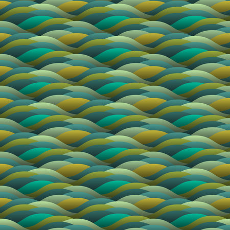 Background of green abstract waves.Seamless vector 