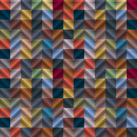 Geometric structure in retro colors.Vector seamless