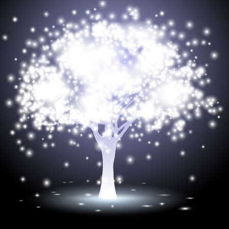 Abstract tree made of lights.Vector eps10のイラスト素材