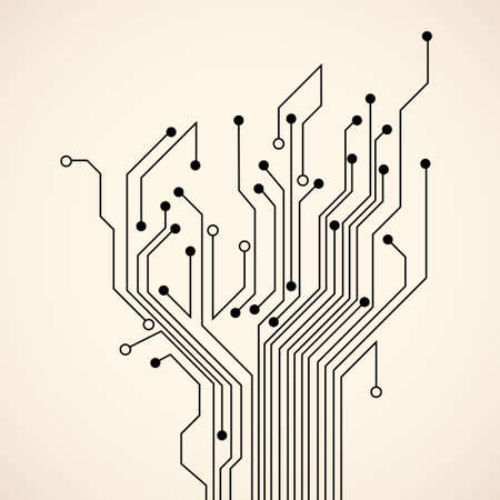 Abstract circuit tree. Vector backgroundのイラスト素材