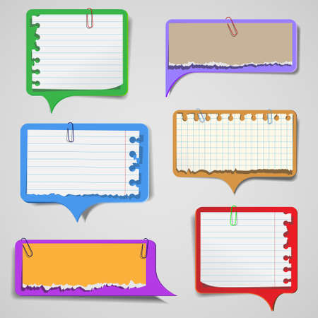 Set of torn paper speech bubblesのイラスト素材