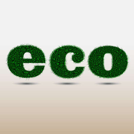 The word ECO made of stylized grass isolated on white backgroundのイラスト素材