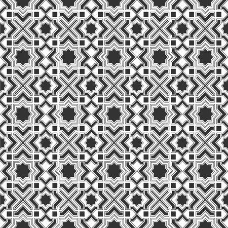 Monochromic Islamic patternのイラスト素材