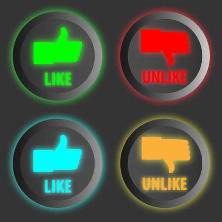 Thumbs-up like and down buttons icon setのイラスト素材