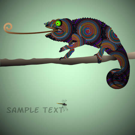  Vector background with Chameleon のイラスト素材