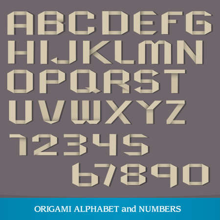 Origami Alphabet with Numbers.のイラスト素材