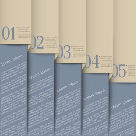 Grey design template.Vector paper numbered bannersのイラスト素材