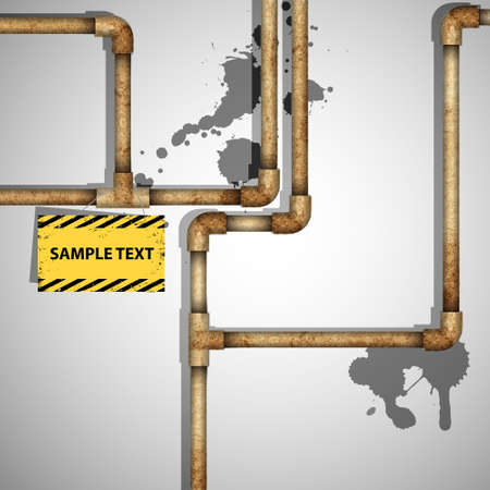 Industrial background with rusty pipes. Vector eps10のイラスト素材