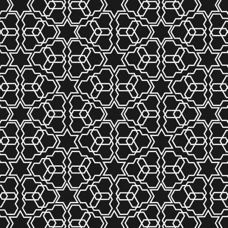 Black and white islamic patternのイラスト素材