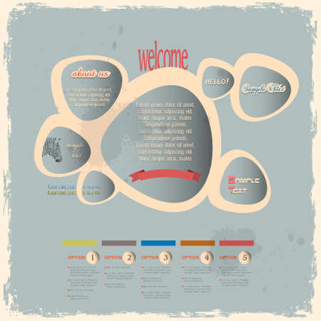 Creative web design bubbles in vintage styleのイラスト素材