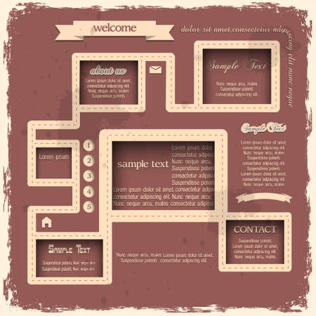 Retro style web design  のイラスト素材
