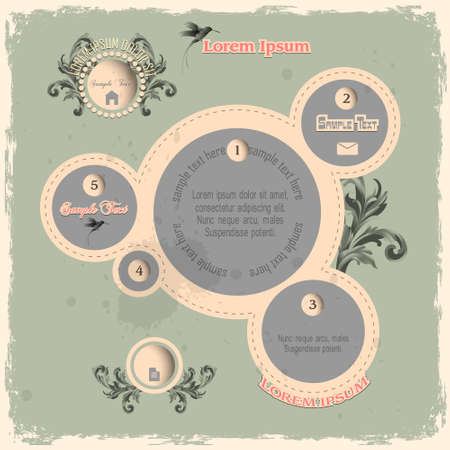 Web design bubbles in vintage style のイラスト素材