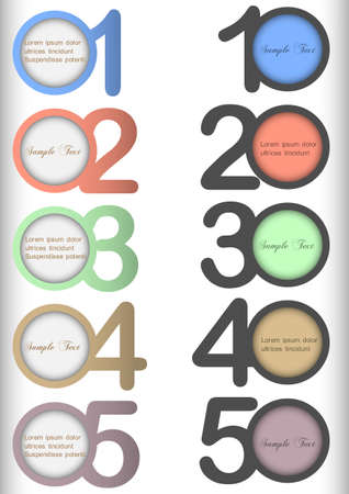 Round numbered banners in different colors. Creative design templateのイラスト素材