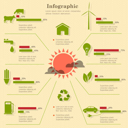 Eco infographic elements. Vector setのイラスト素材