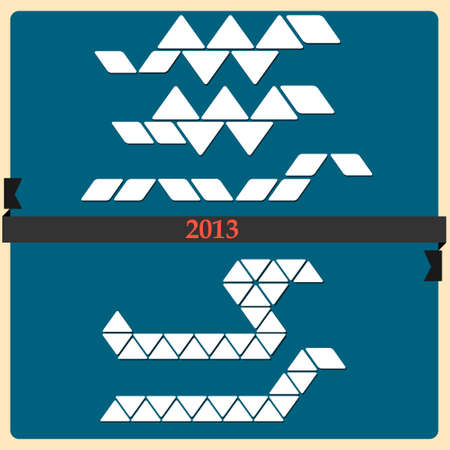Stylized Snake - symbol 2013 new year  Vector setのイラスト素材
