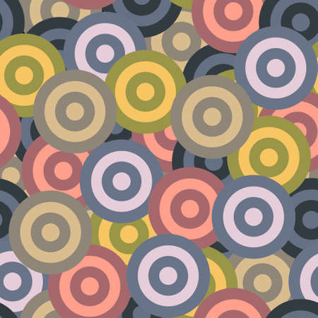  Retro seamless pattern with circlesのイラスト素材