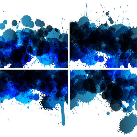 set of ink blots backgroundsのイラスト素材