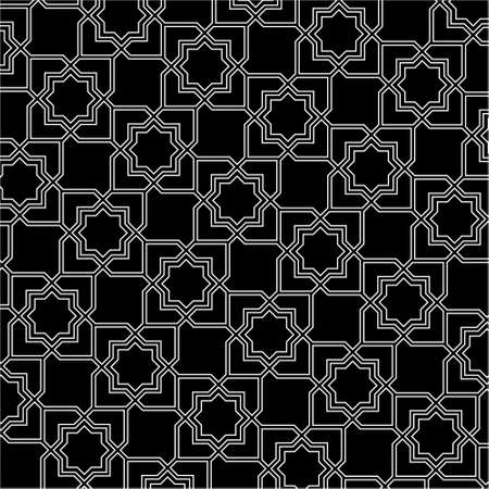 Black and white arabic pattern backgroundのイラスト素材