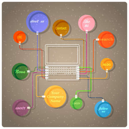 Colorful web design template.のイラスト素材