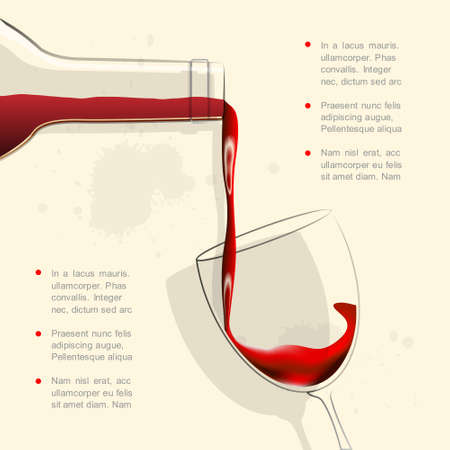  Wine pouring into wine glass  のイラスト素材