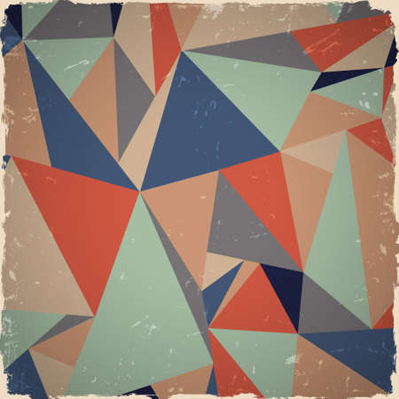 Geometric grunge background in retro colors  のイラスト素材