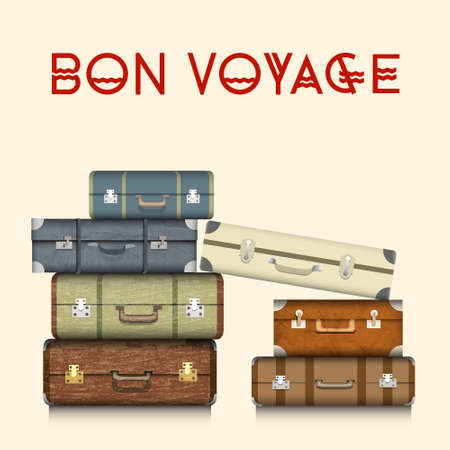 Suitcases  Realistic のイラスト素材