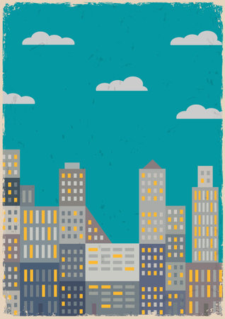 City in grunge style  Vector illustrationのイラスト素材