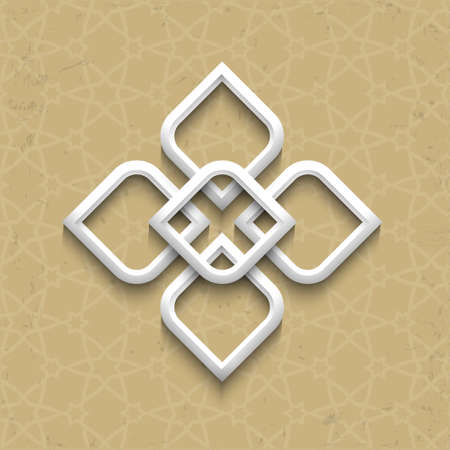3d pattern in arabic style on grunge background.のイラスト素材