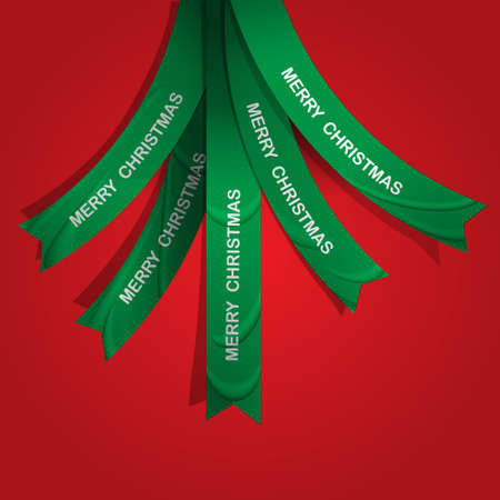 Creative Christmas tree formed from ribbons. のイラスト素材