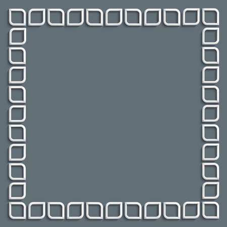 3d white frame in arabic style. Vector illustrationのイラスト素材