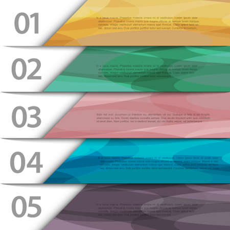 Colorful paper numbered banners. Vector design template のイラスト素材