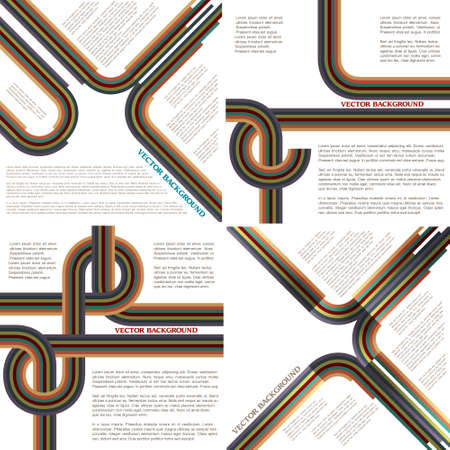 Four backgrounds with retro lines. Vector eps10のイラスト素材